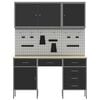 vidaXL Työpöytäkaappi laatikon kanssa 8 pcs Musta 150 x 55 x 200 cm