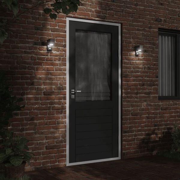 vidaXL Ulkosein&auml;valo sensorilla musta valualumiini