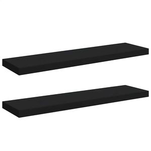 vidaXL Kelluvat sein&auml;hyllyt 2 kpl musta 90x23,5x3,8 cm MDF