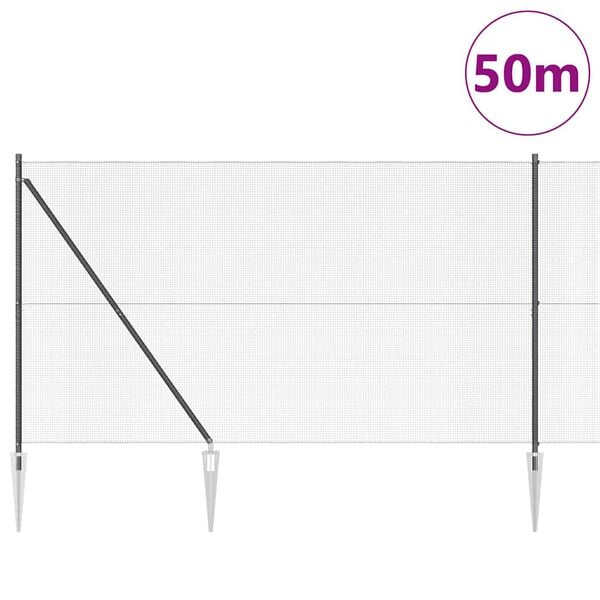 vidaXL Aitalatu Harmaa 50 x 1,5 m (12 x 12 mm verkko) Ter&auml;s ja PVC