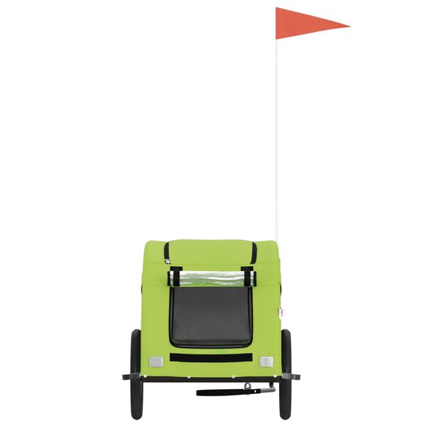 vidaXL Lemmikinkuljetuskärry pyörään vihreä kangas ja rauta
