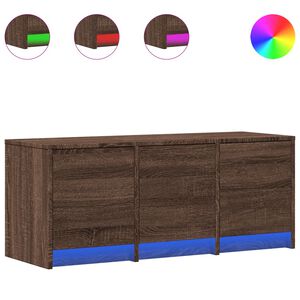 vidaXL TV-taso LED-valoilla ruskea tammi 97x34x40 cm tekninen puu