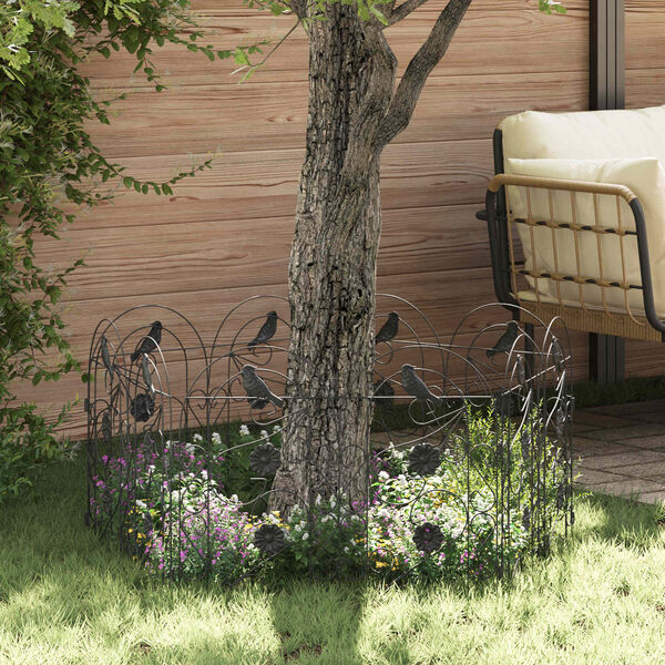 vidaXL Puutarha-aita S&auml;leikk&ouml; Musta 308,5 x 54,5 x 0,3 cm