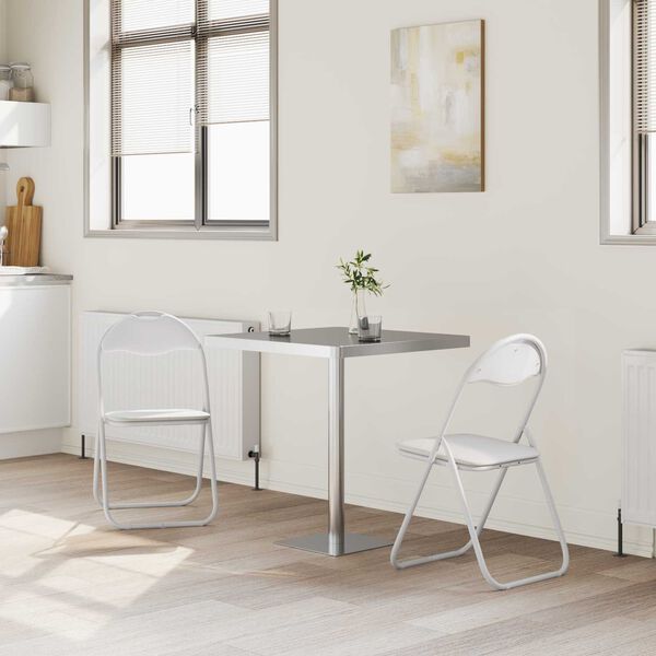 vidaXL Kangasl&auml;pp&auml;tuoli 2 pcs Valkoinen ja Harmaa 48 x 43,5 x 81 cm