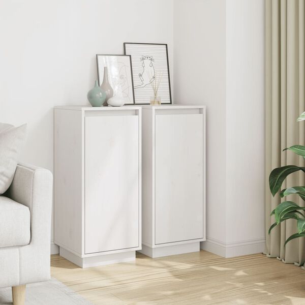 vidaXL Senkit 2 kpl valkoinen 31,5x34x75 cm täysi mänty