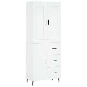 vidaXL Kaappi valkoinen 69,5x34x180 cm tekninen puu