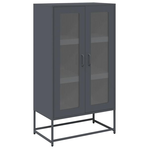 vidaXL Highboard Antrasiitti 68x39x123 cm ter&auml;st&auml;