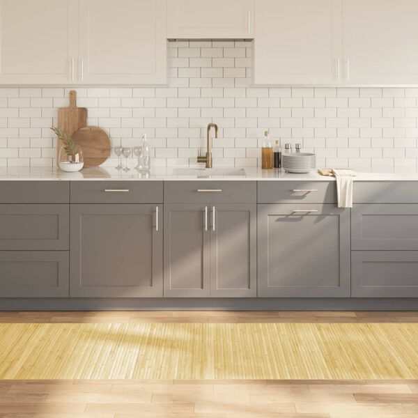 vidaXL Matto suorakaide vaalea luonnollinen 80x400 cm bambu