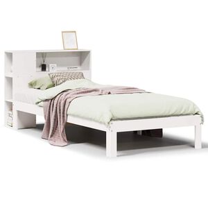 vidaXL S&auml;nky kirjahyllyll&auml; ei patjaa valkoinen 75x190 cm t&auml;ysi m&auml;nty