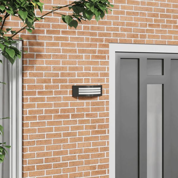 vidaXL Ulkoisen seinävalon Musta 32 x 10 x 10 cm Ruostumaton teräs