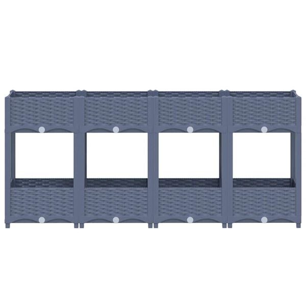 vidaXL Korotettu kukkalaatikko 160x40x71 cm polypropeeni