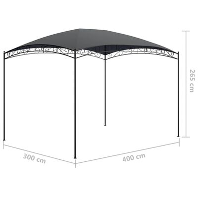 vidaXL Huvimaja 3x4x2,65 m antrasiitti 180 g/m²