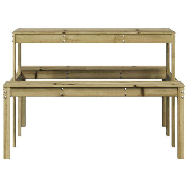 vidaXL Piknikpöytä 110x134x75 cm kyllästetty mänty