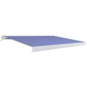 vidaXL Moottoroitu kasettimarkiisi 400x300 cm sininen ja valkoinen