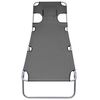 vidaXL Aurinkotuoli tyynyllä säädettävä selkänoja harmaa