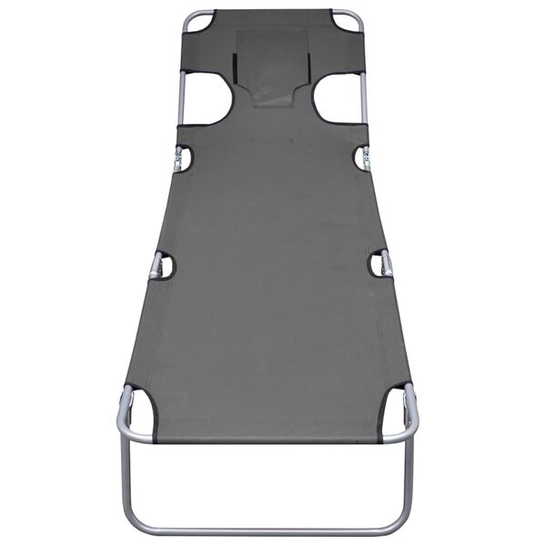 vidaXL Aurinkotuoli tyynyllä säädettävä selkänoja harmaa