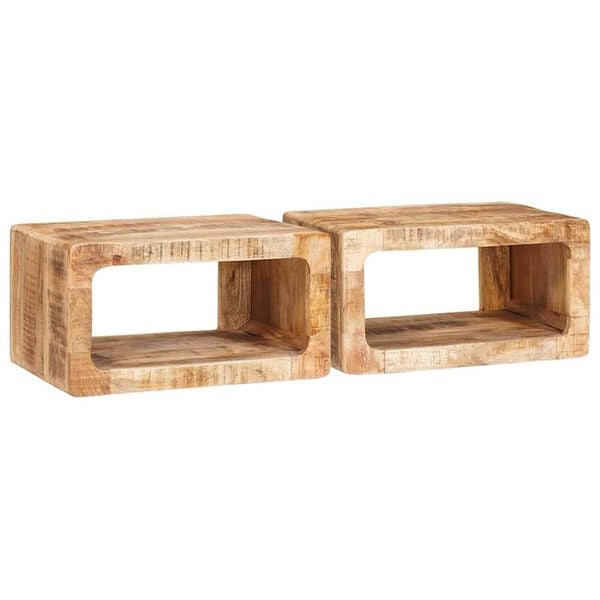 vidaXL Y&ouml;p&ouml;yt&auml; 2 pcs Ruskea 45 x 30 x 24 cm Kiinte&auml; mango puu