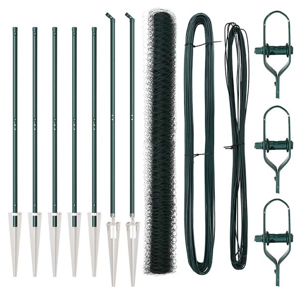 vidaXL Aitalatu Vihre&auml; 10 x 1,6 m (50 mm verkko) Ter&auml;st&auml; ja PVC:t&auml;