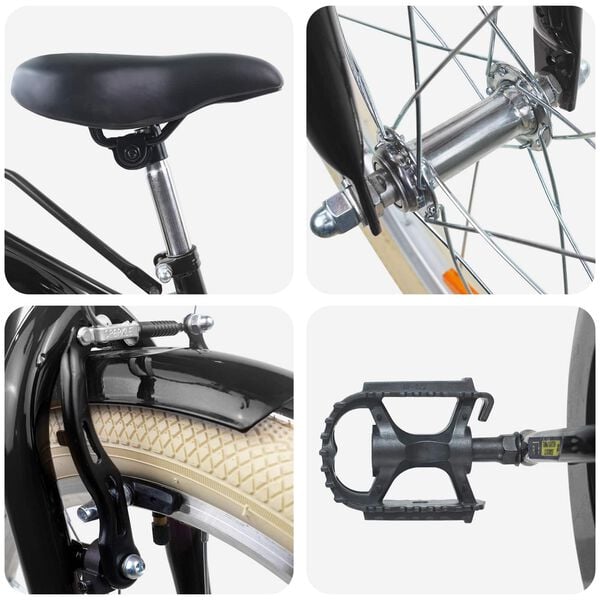 vidaXL Lastenpy&ouml;r&auml; 20 Tuumaa 6-11-vuotiaille Musta