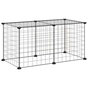 vidaXL 8-paneelinen lemmikkih&auml;kki musta 70x35x35 cm ter&auml;s