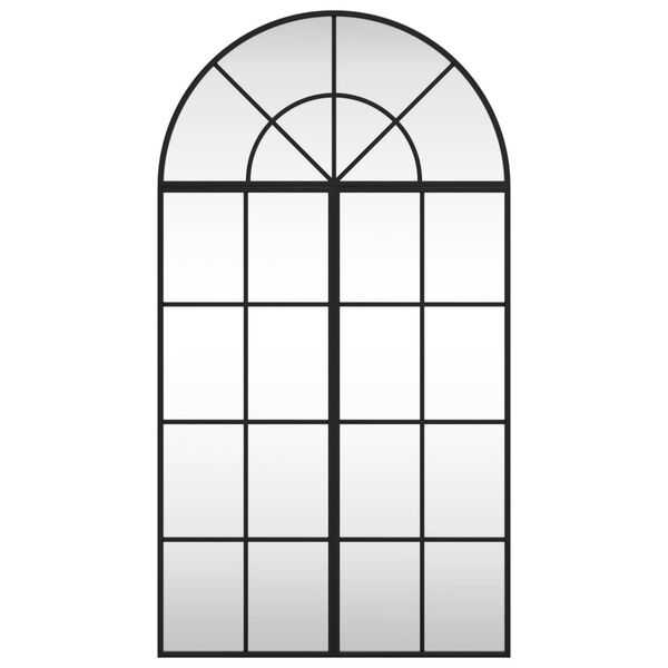 vidaXL Seinäpeili musta 60x110 cm kaari rauta