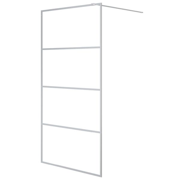 vidaXL Walk-in suihkuseinäke hopea 100x195 cm kirkas ESG-lasi