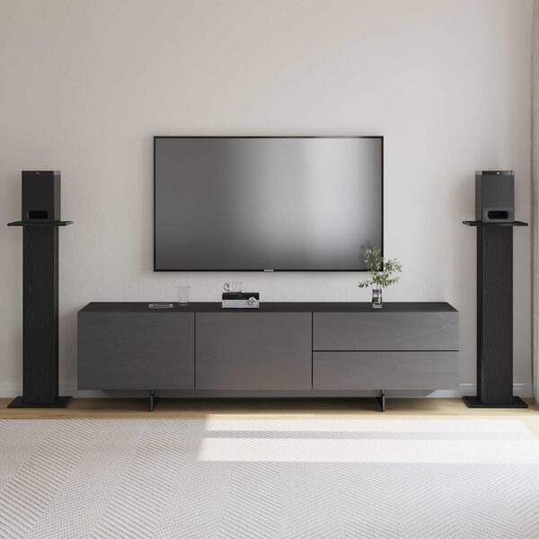 vidaXL Kaiutintelineet 2 pcs Musta tammi. 30 x 30 x 95 cm Tekninen puu