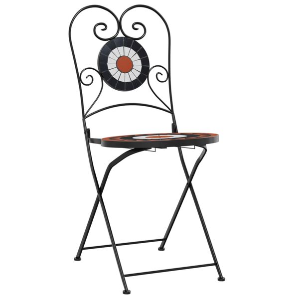 vidaXL Bistrotuolit taitettavat 2 kpl terrakotta/valkoinen keramiikka