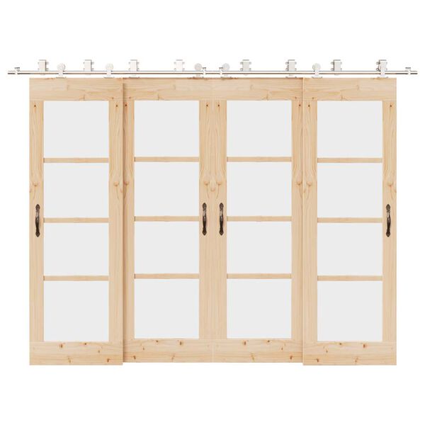 vidaXL Liukuoven asennustarvikkeet 366 cm ruostumaton teräs hopea