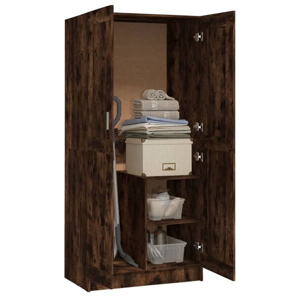 vidaXL Vaatekaappi savutammi 82,5x51,5x180 cm tekninen puu