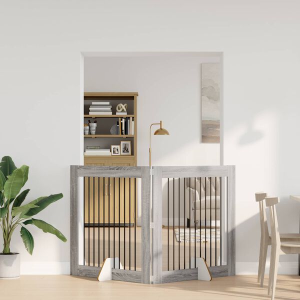 vidaXL Koiran leikkikeh&auml; 2 pcs Harmaa Sonoma 100 x 100 cm