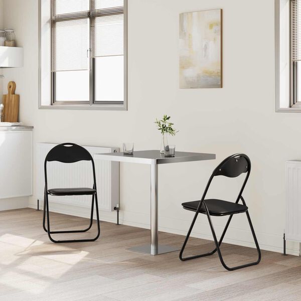 vidaXL Kangasl&auml;pp&auml;tuoli 2 pcs Musta 48 x 43,5 x 81 cm Nahkavaatetus