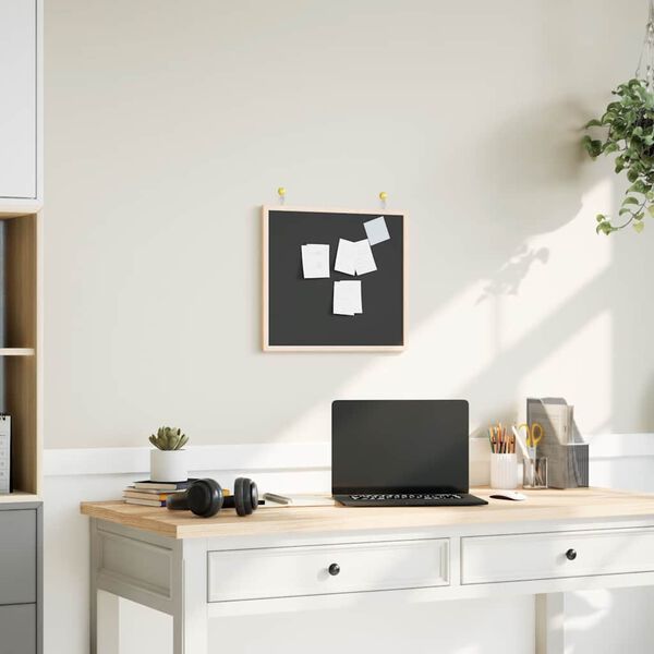 vidaXL Liitutaulu massiivim&auml;ntypuukehyksell&auml;, musta 40x40 cm