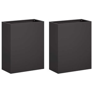 vidaXL Puutarha ruukku 2 kpl Musta 40 x 20 x 40 cm