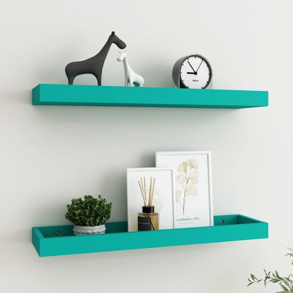 vidaXL Loggia sein&auml;hyllyt 2 kpl sininen 60x15x4 cm MDF