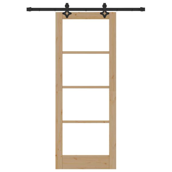 vidaXL Liukuovi Luonnollinen 78 x 202 cm T&auml;ysi m&auml;nty ja lasi