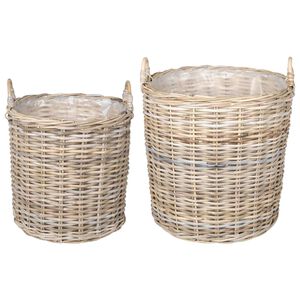 vidaXL Istutuskorihattu s&auml;ilytystilassa 2 pcs Harmaa Lacak rattania