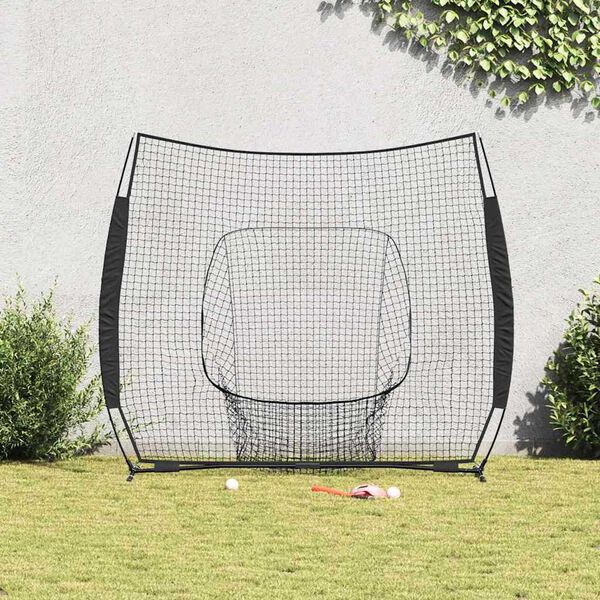 vidaXL Baseballin harjoitusverkko Musta 250 x 106 x 209 cm Polyesteri