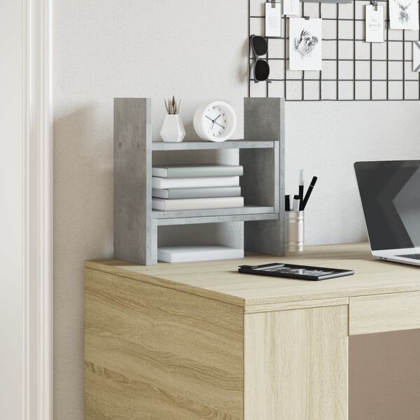 vidaXL P&ouml;yd&auml;n j&auml;rjest&auml;j&auml; betoninharmaa 38,5x17x39 cm tekninen puu