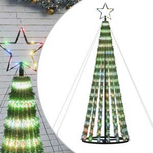 vidaXL LED joulukuusi 275 v&auml;rik&auml;st&auml; LED-valoa 180 cm