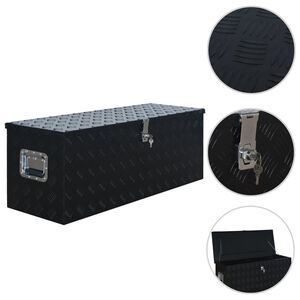 vidaXL Alumiinilaatikko 1085x370x400 cm musta