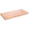 vidaXL Kylpyhuoneen ty&ouml;taso v.ruskea 80x40x(2-4)cm k&auml;sitelty t&auml;ysi puu