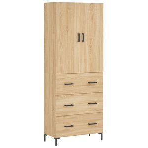vidaXL Kaappi Sonoma tammi 69,5x34x180 cm tekninen puu