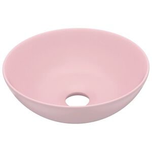 vidaXL Kylpyhuoneen pesuallas keraaminen pinkki py&ouml;re&auml;