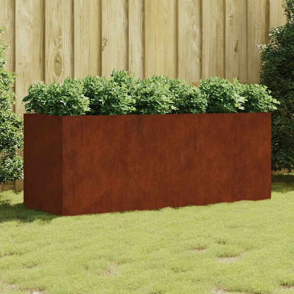 vidaXL Korotettu kukkalaatikko 200x80x80 cm Corten ter&auml;s
