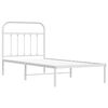 vidaXL Metallinen sängynrunko päädyllä valkoinen 90x200 cm
