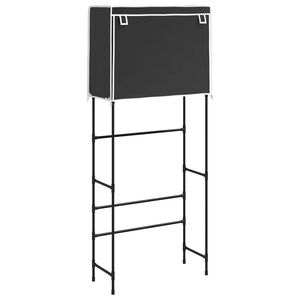 vidaXL S&auml;ilytyshylly pesukoneen ylle 2 tasoa musta 71x29,5x170,5 cm
