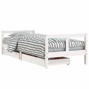 vidaXL Lasten s&auml;ngynrunko laatikoilla valkoinen 80x200 cm t&auml;ysi m&auml;nty