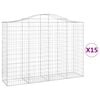 vidaXL Kaarevat kivikorit 15 kpl 200x50x140/160 cm galvanoitu rauta