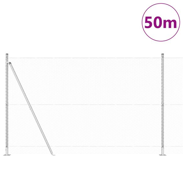 vidaXL Aitalatu Hopea 50 x 1,5 m (25 mm verkko) Teräs